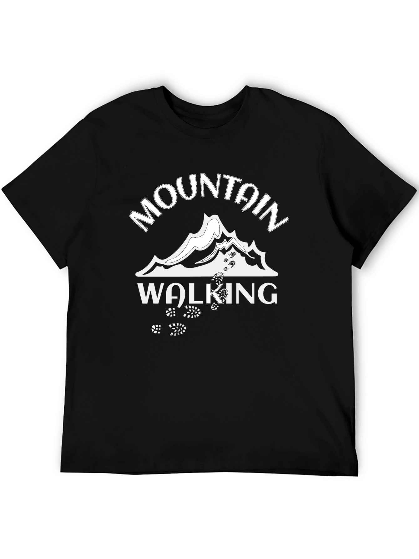 Mountain Walking Graphic Tee - Black Cotton