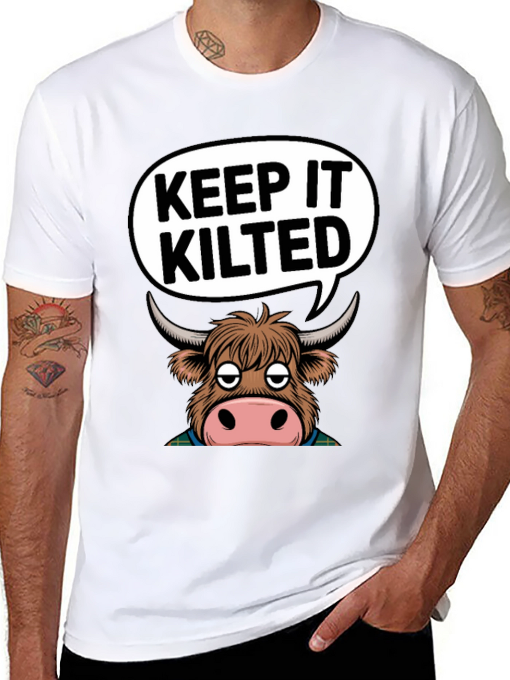 Keep It Kilted Highland Cow Graphic T-Shirt
