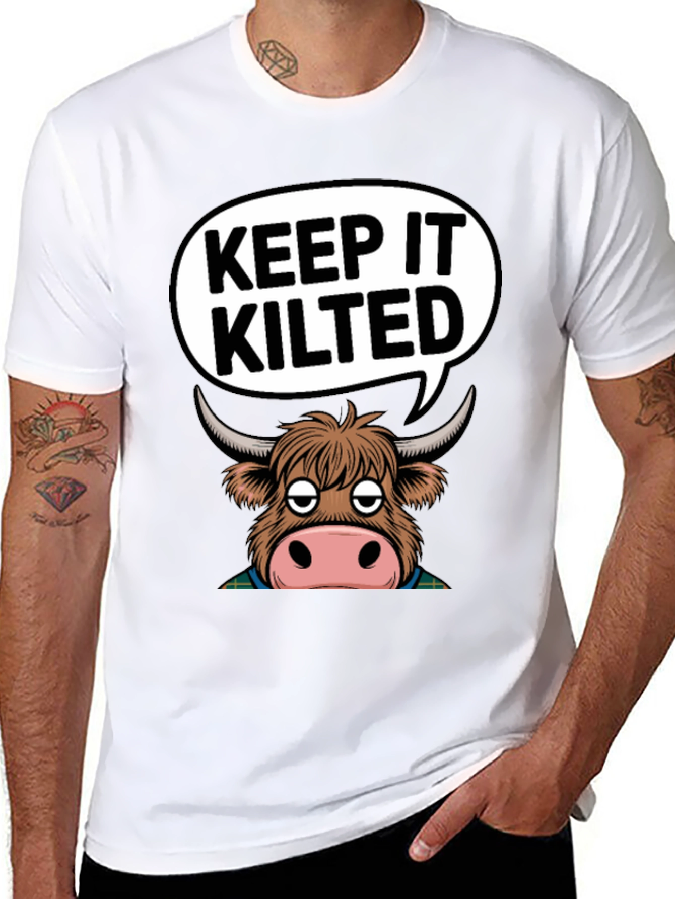 Keep It Kilted Highland Cow Graphic T-Shirt