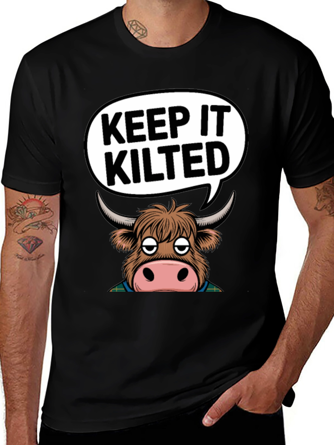 Keep It Kilted Highland Cow Graphic T-Shirt