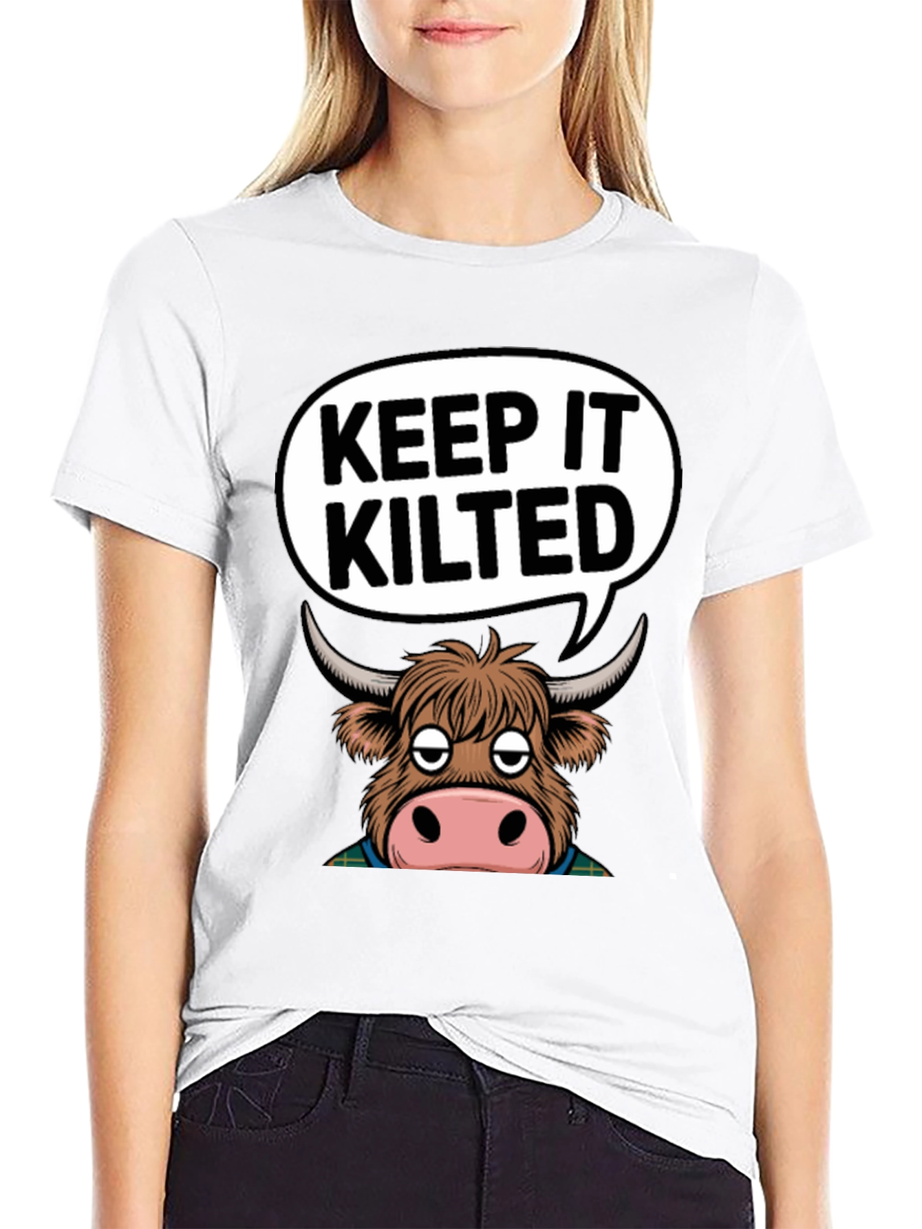 Keep It Kilted Highland Cow Graphic T-Shirt