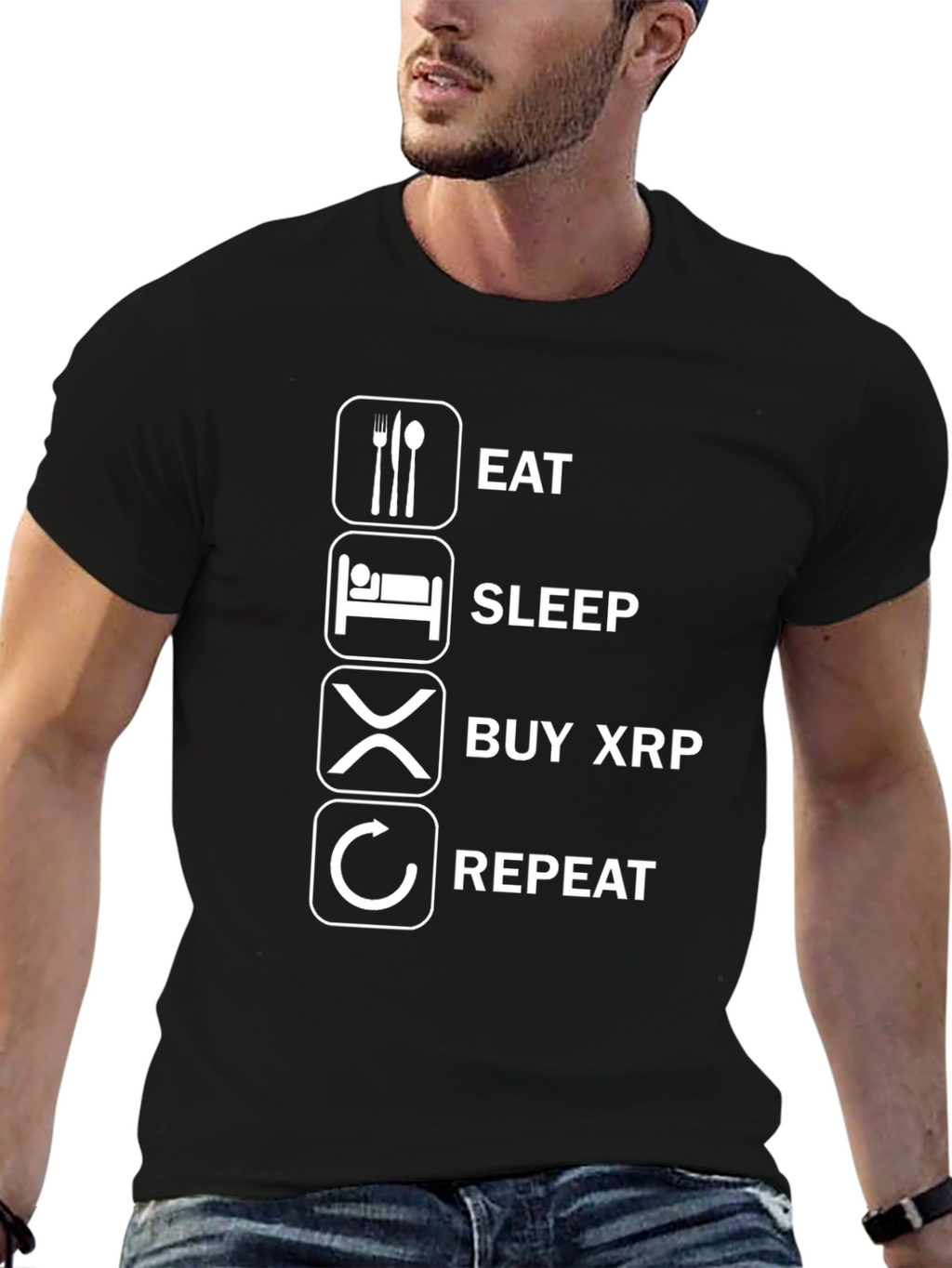 Eat Sleep Buy XRP Repeat Funny Crypto T-Shirt
