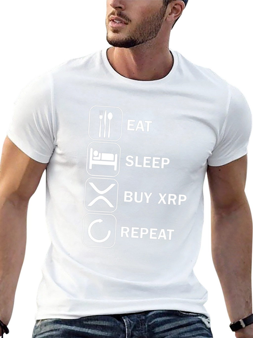 Eat Sleep Buy XRP Repeat Funny Crypto T-Shirt
