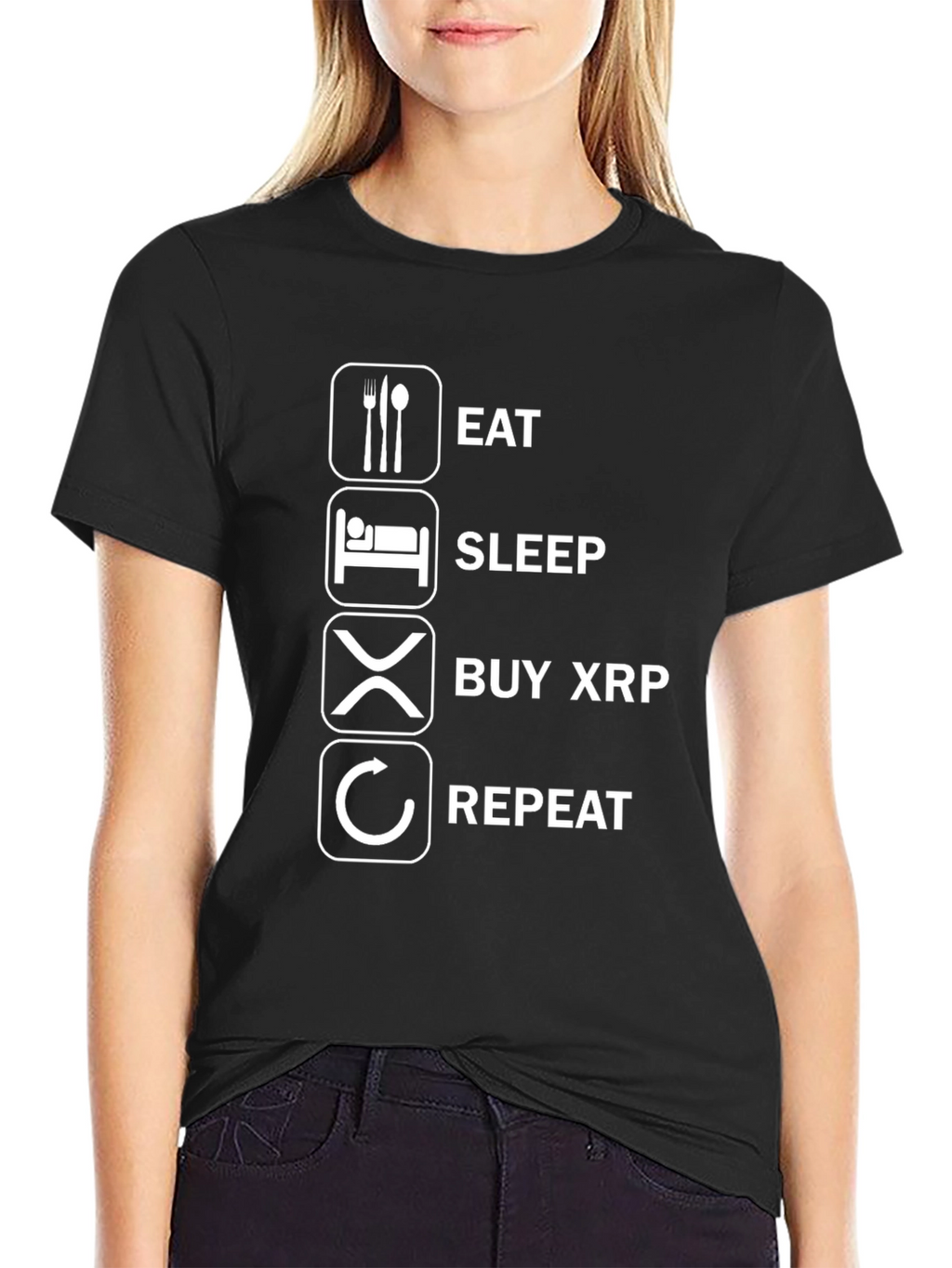 Eat Sleep Buy XRP Repeat Funny Crypto T-Shirt