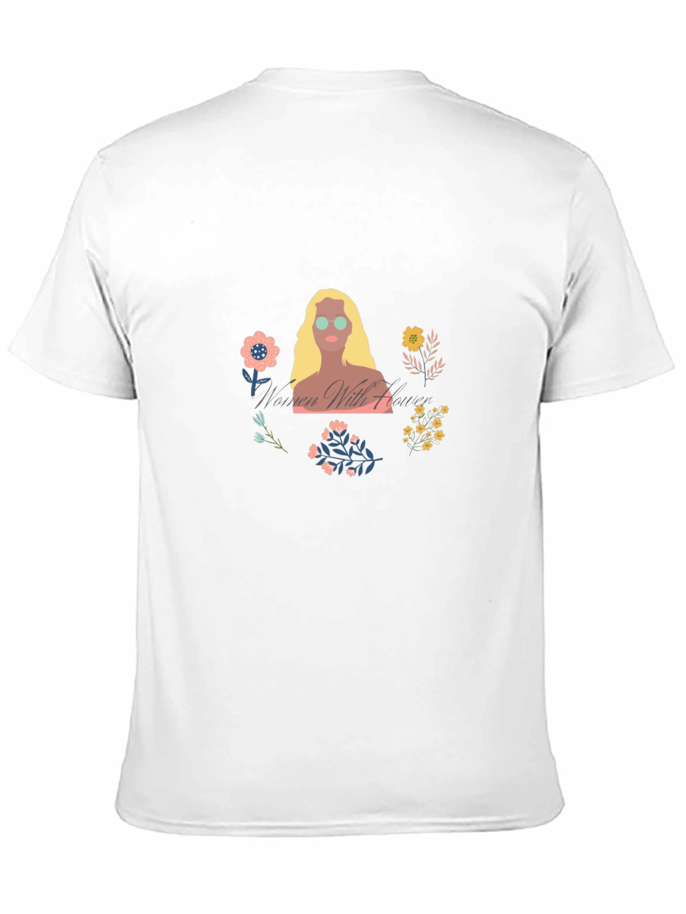 Women with Flowers Graphic Tee - Black