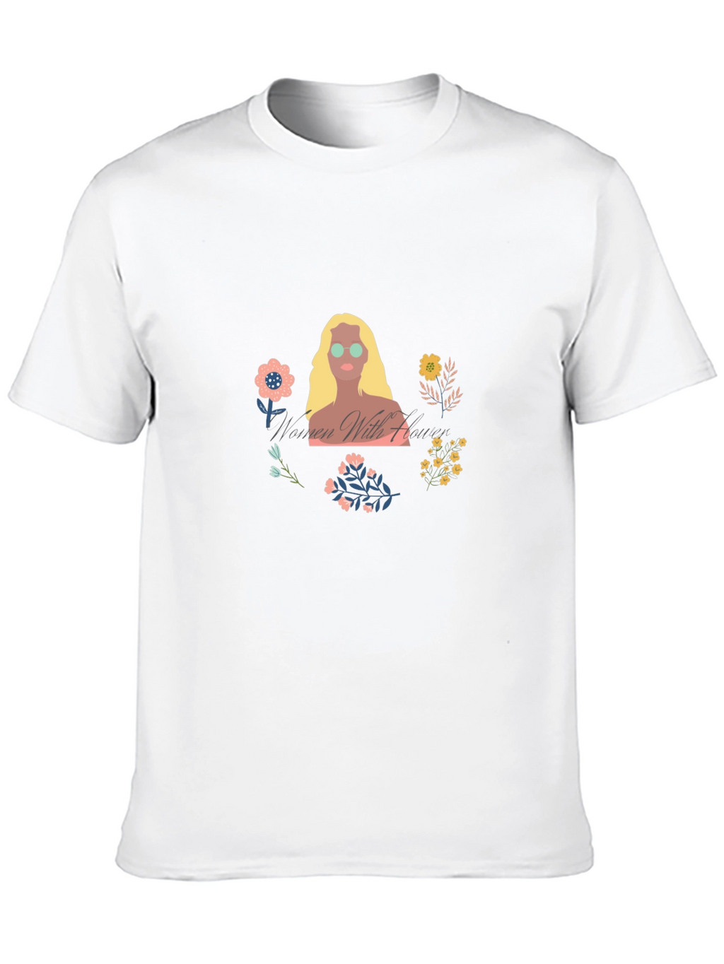 Women with Flowers Graphic Tee - Black