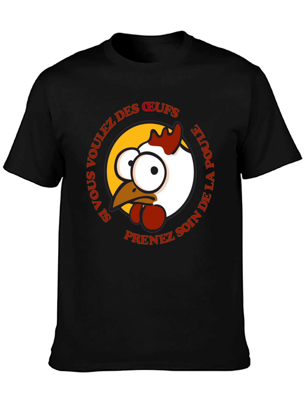 Funny Chicken T-Shirt - French Text Design