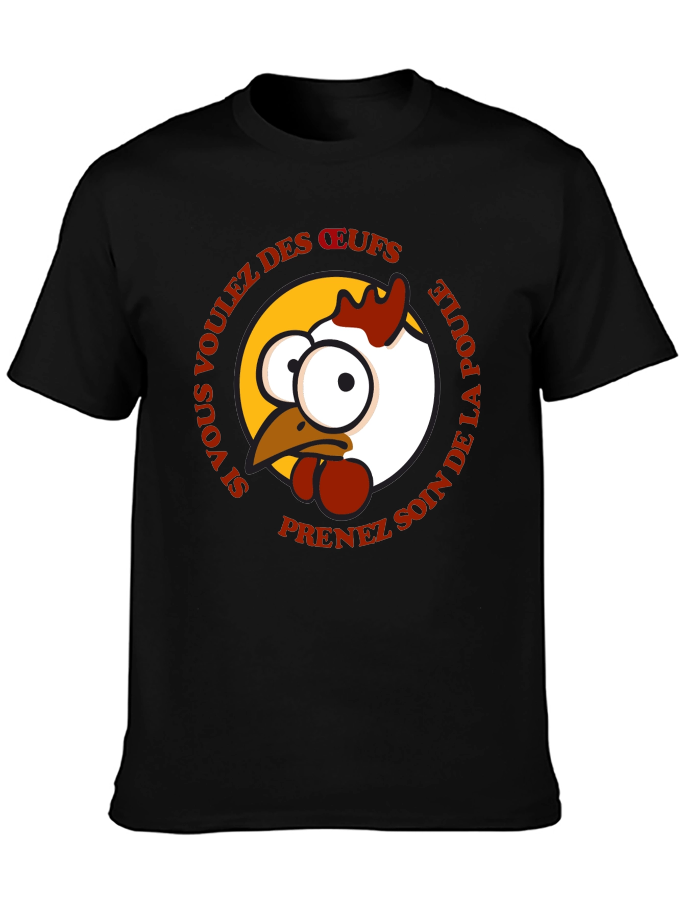 Funny Chicken T-Shirt - French Text Design