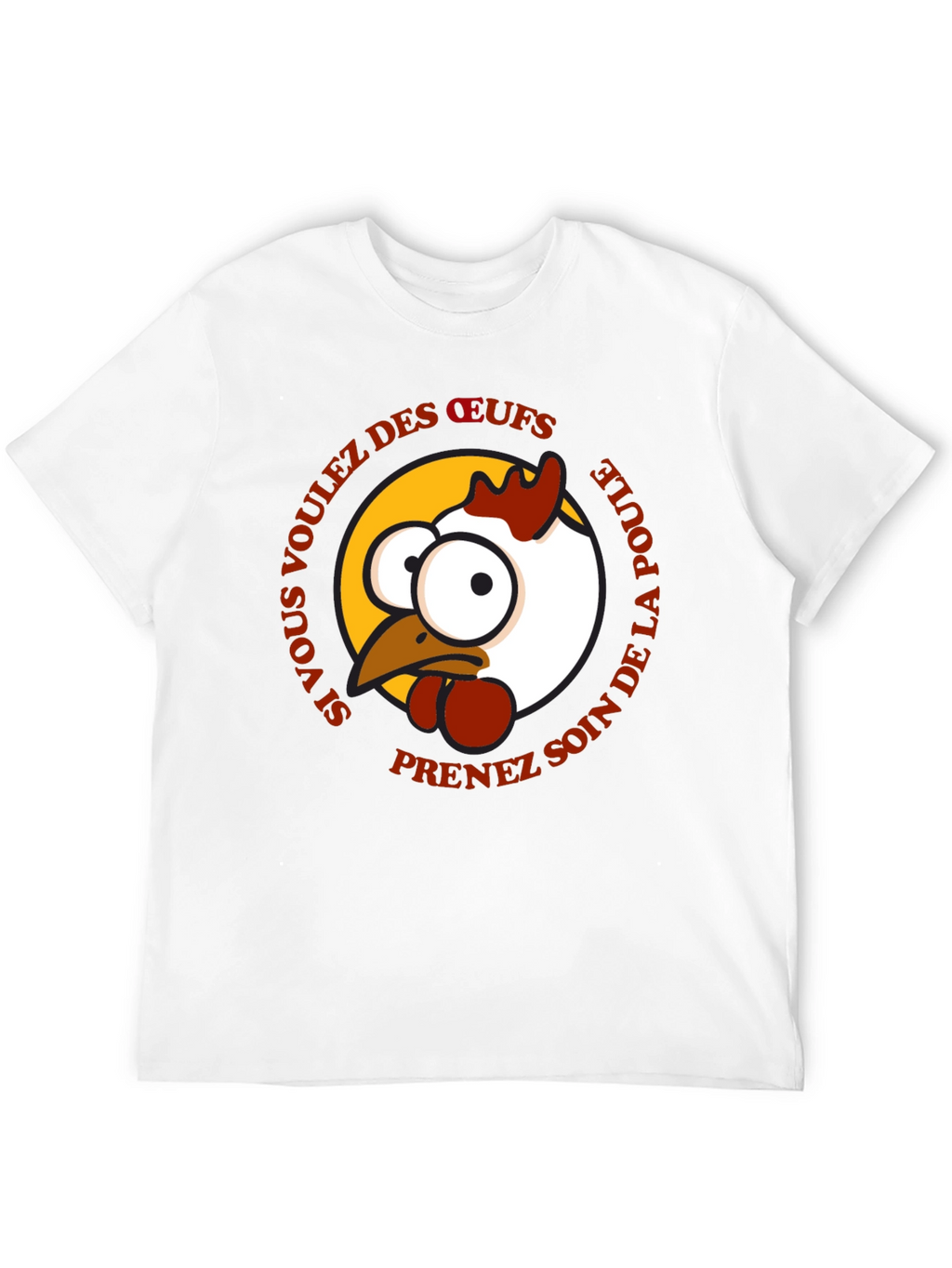 Funny Chicken T-Shirt - French Text Design