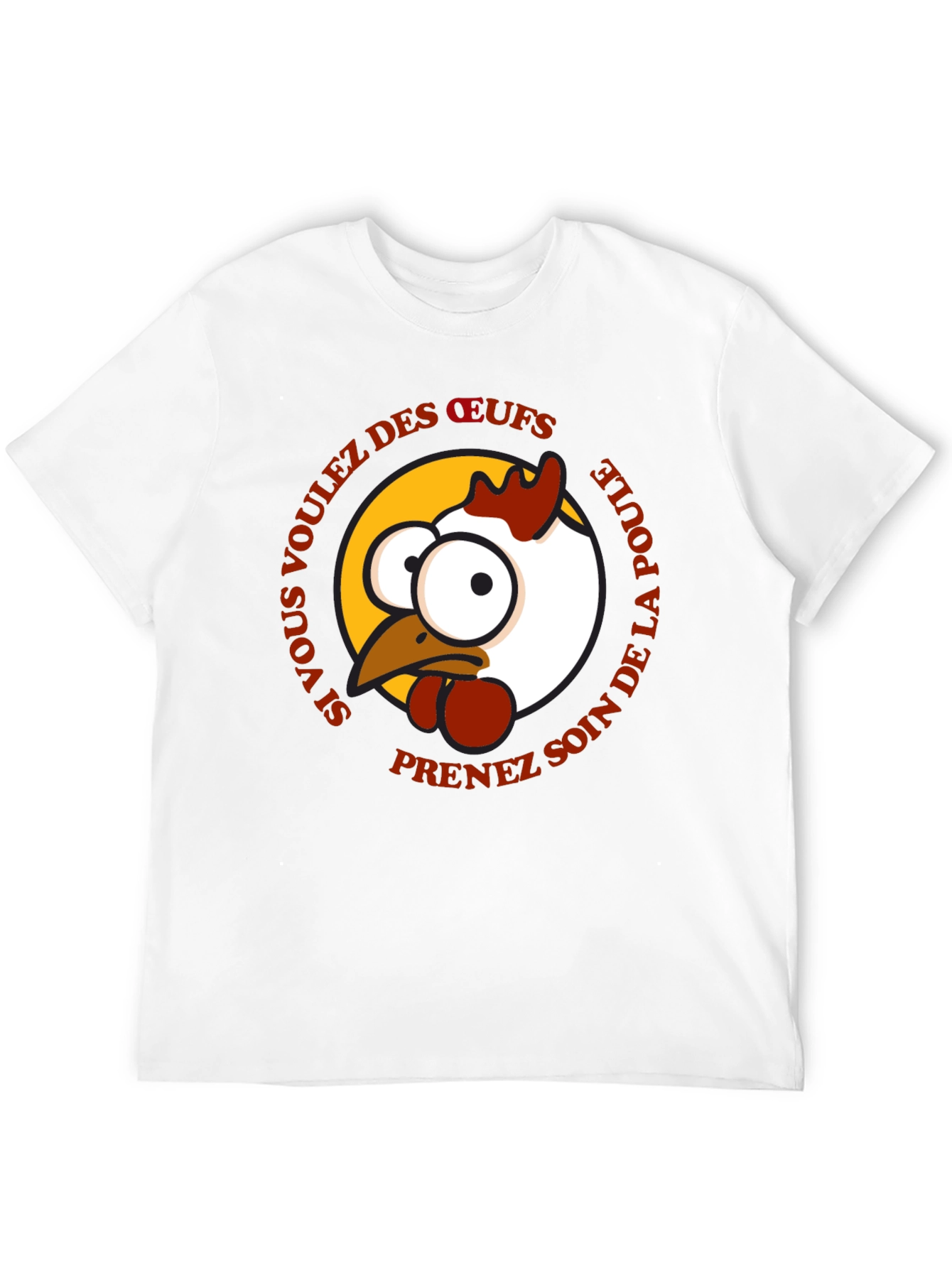 Funny Chicken T-Shirt - French Text Design