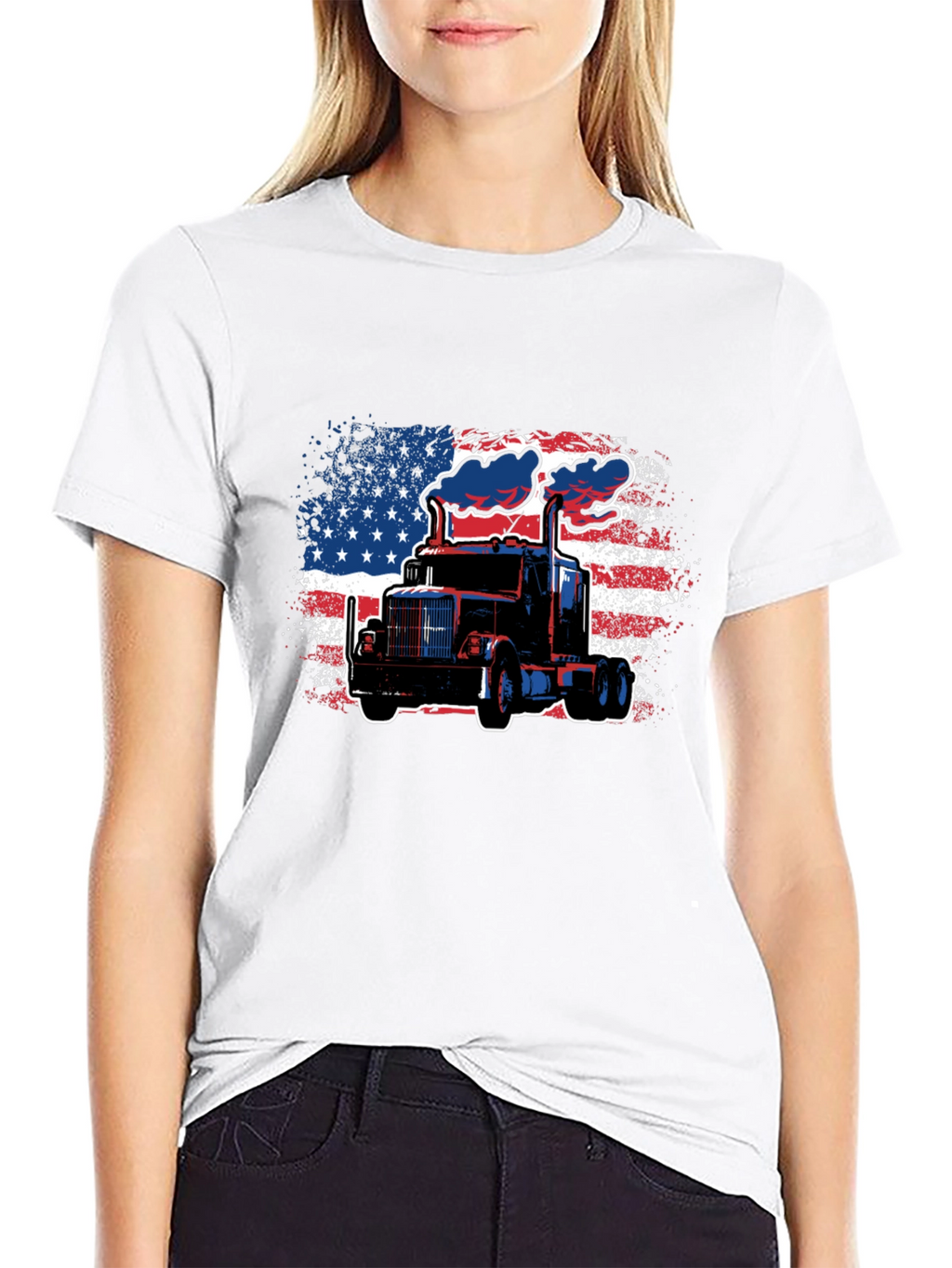 American Trucker Tee - Patriotic Graphic T-Shirt