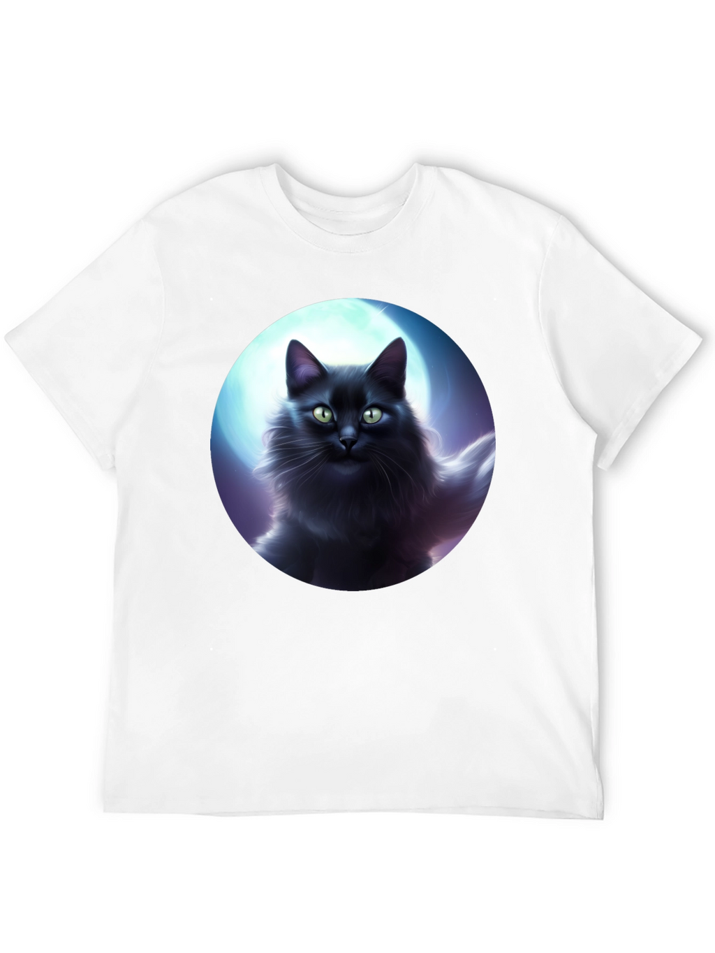 Black Cat Moon T-Shirt - Midnight Feline Tee