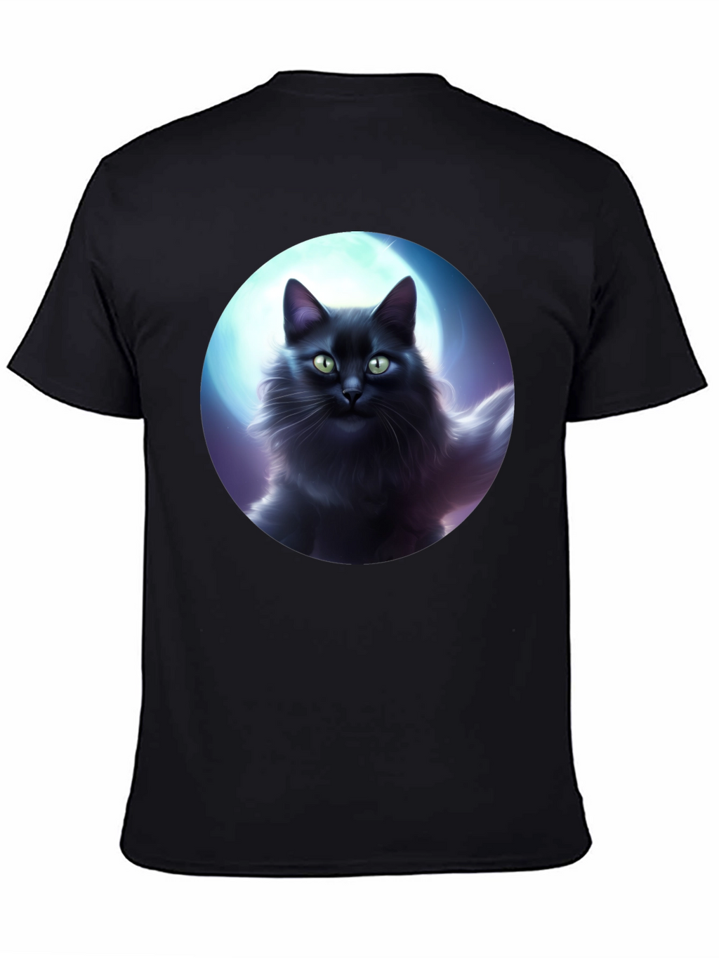 Black Cat Moon T-Shirt - Midnight Feline Tee