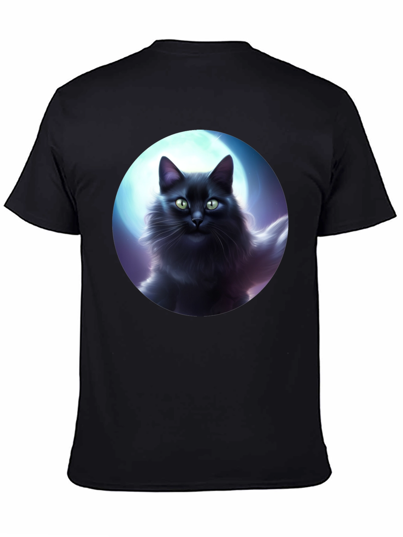 Black Cat Moon T-Shirt - Midnight Feline Tee