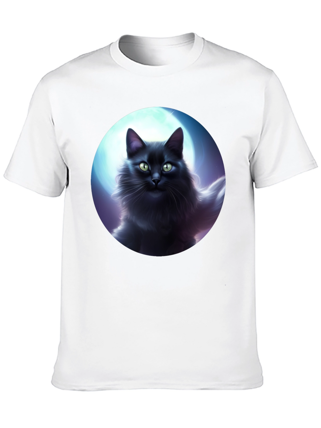 Black Cat Moon T-Shirt - Midnight Feline Tee