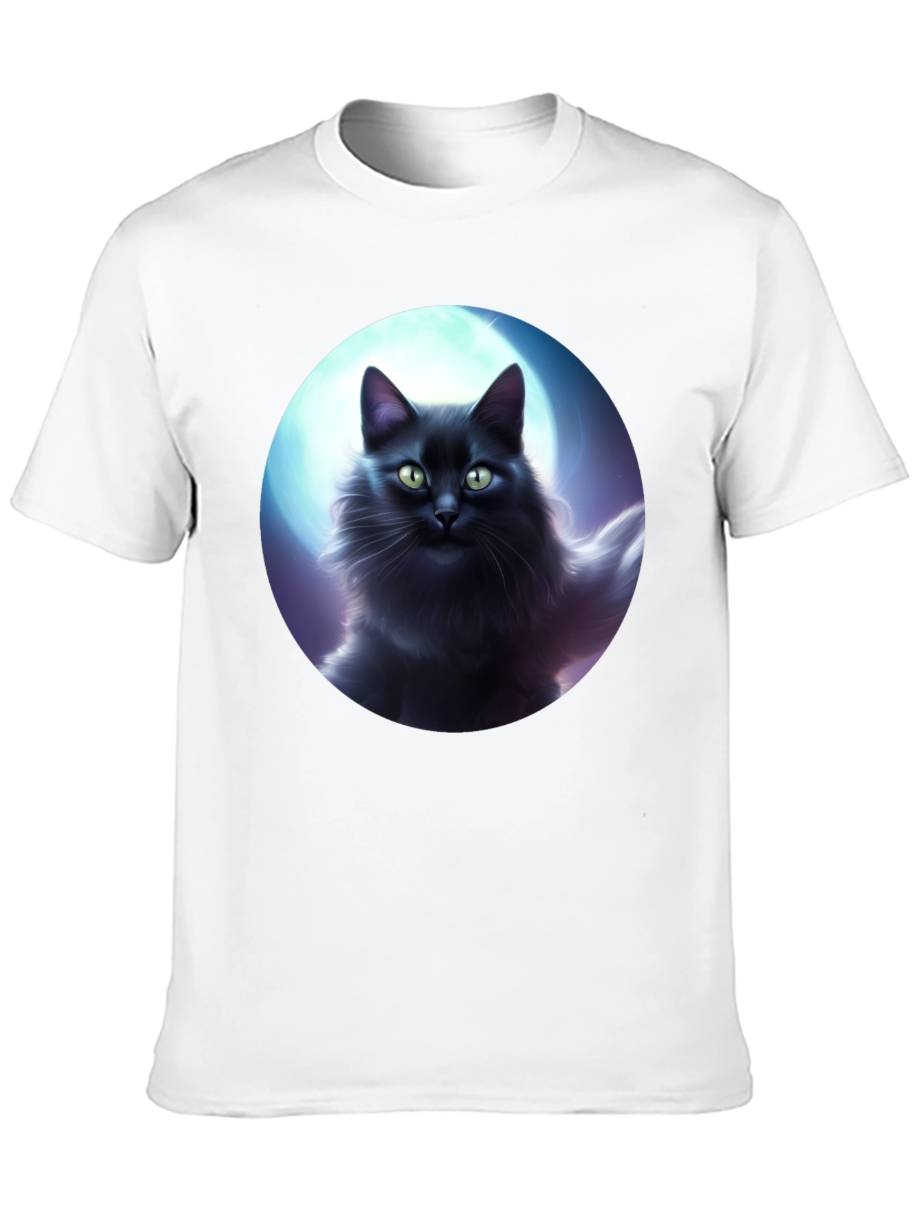 Black Cat Moon T-Shirt - Midnight Feline Tee