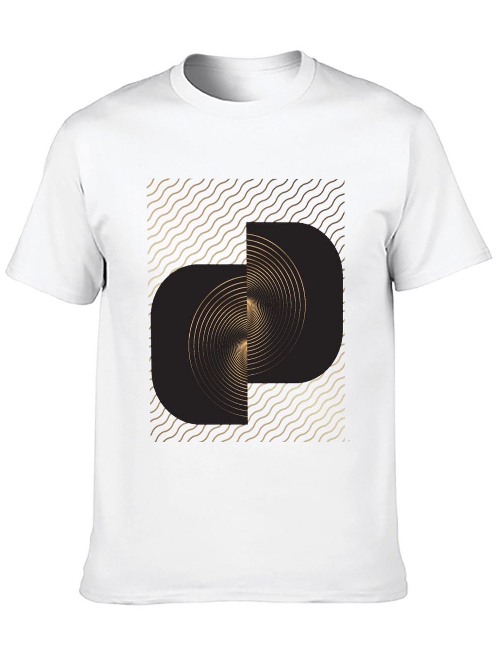 Abstract Swirl Graphic Tee - Modern Black T-Shirt