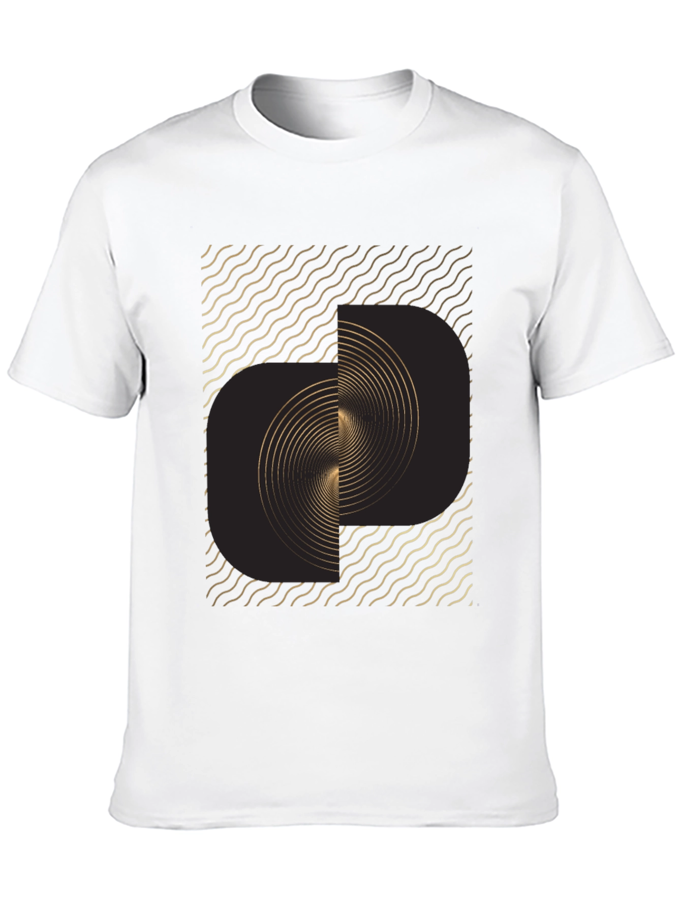 Abstract Swirl Graphic Tee - Modern Black T-Shirt