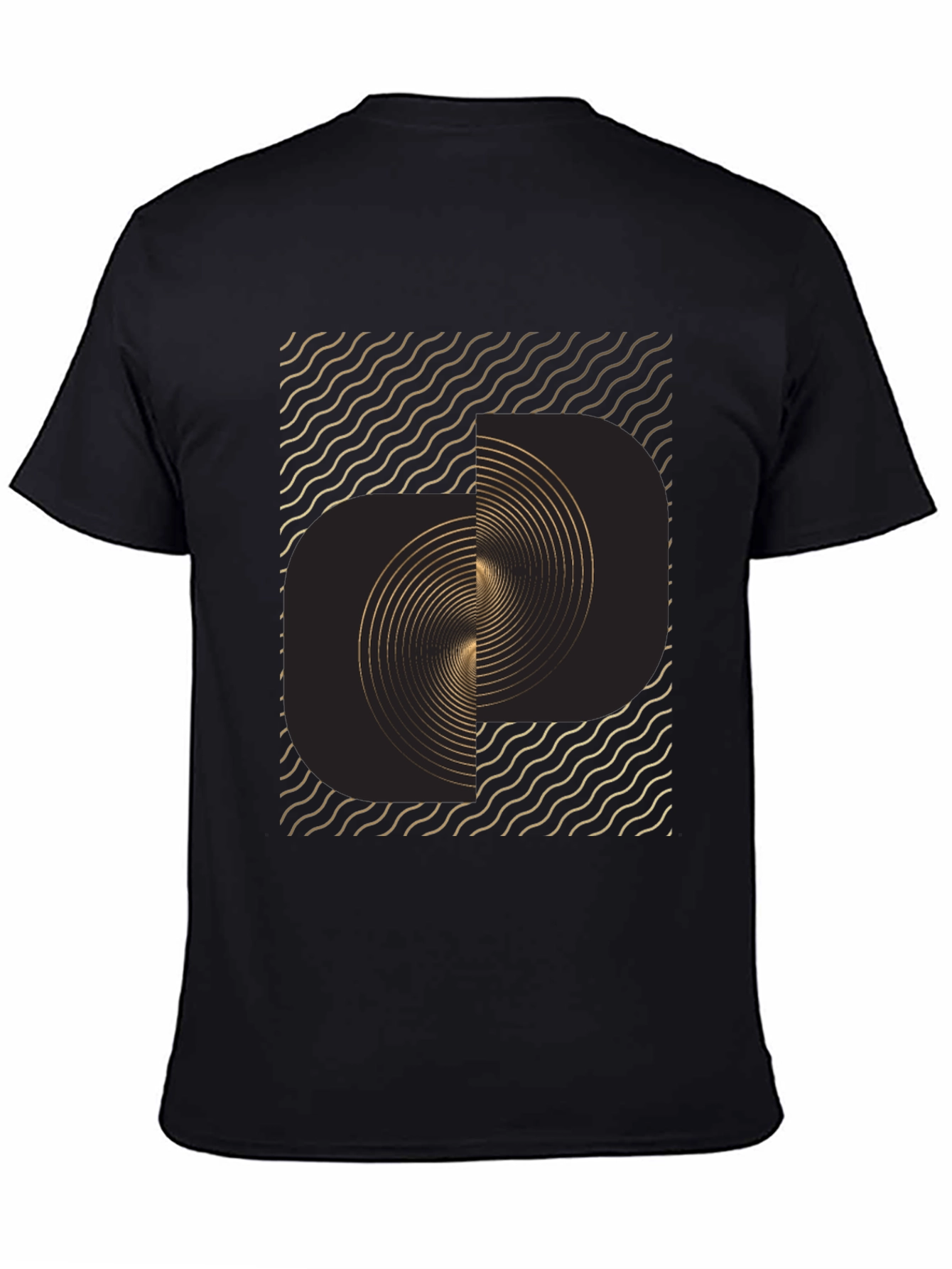Abstract Swirl Graphic Tee - Modern Black T-Shirt
