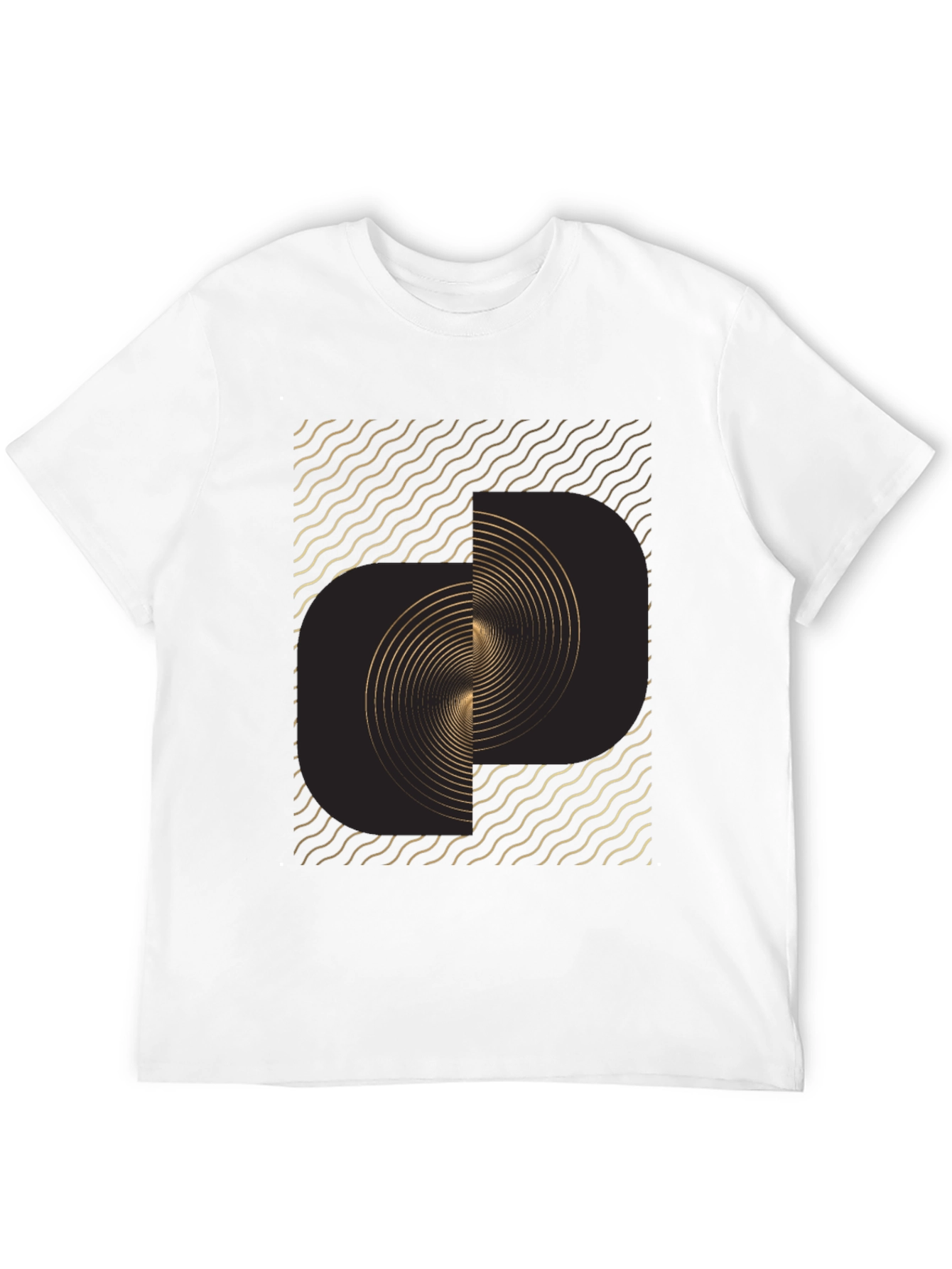 Abstract Swirl Graphic Tee - Modern Black T-Shirt