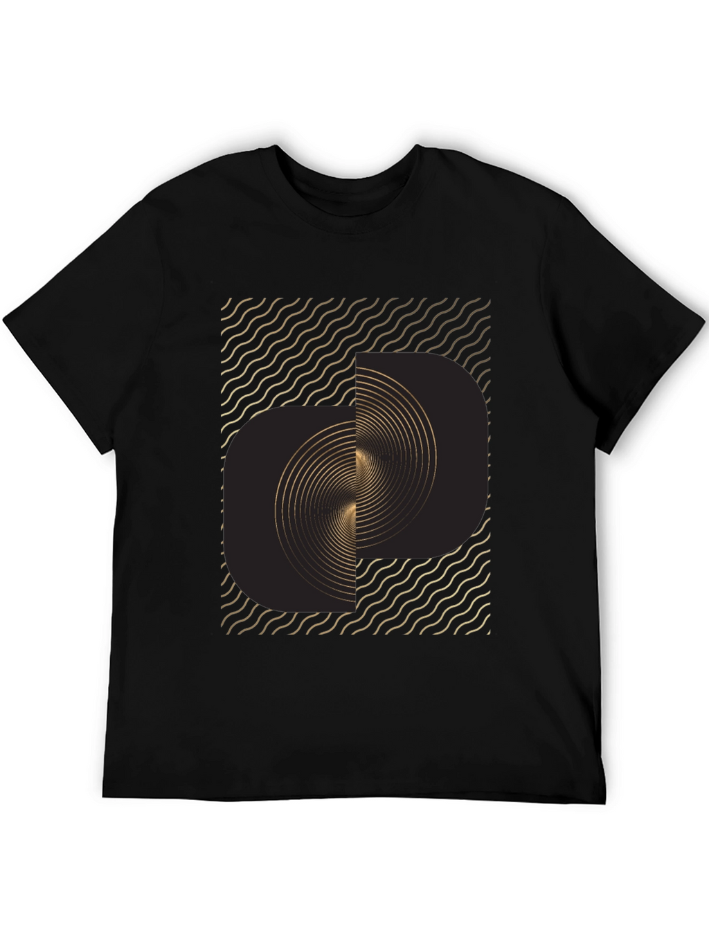 Abstract Swirl Graphic Tee - Modern Black T-Shirt