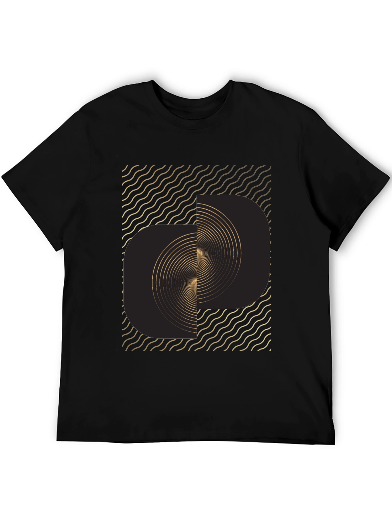 Abstract Swirl Graphic Tee - Modern Black T-Shirt