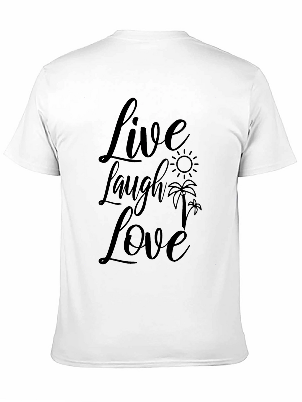 Live Laugh Love Graphic Print Black T-Shirt