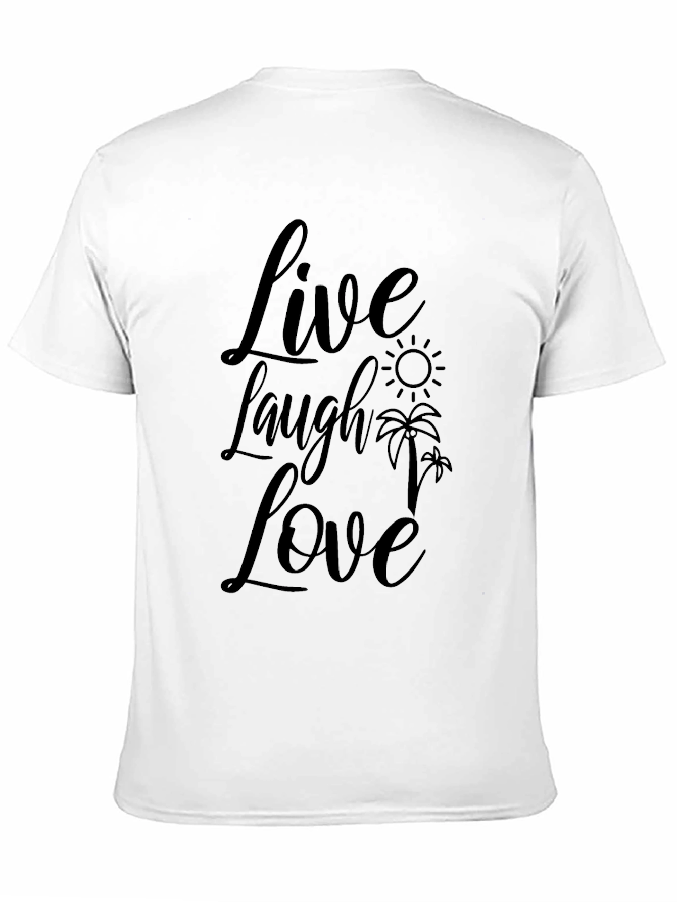 Live Laugh Love Graphic Print Black T-Shirt