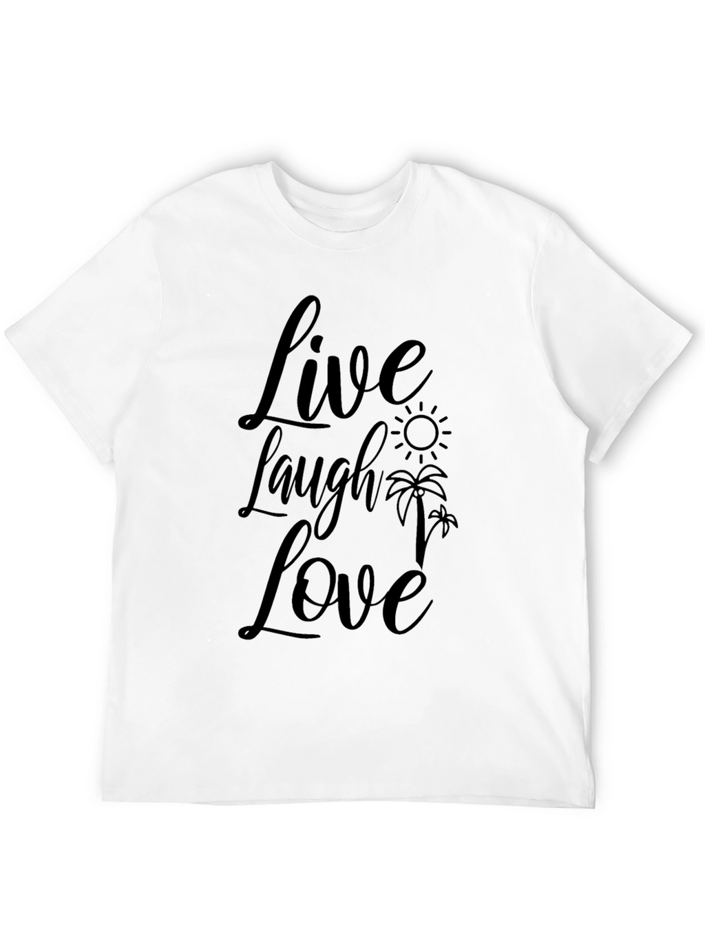 Live Laugh Love Graphic Print Black T-Shirt