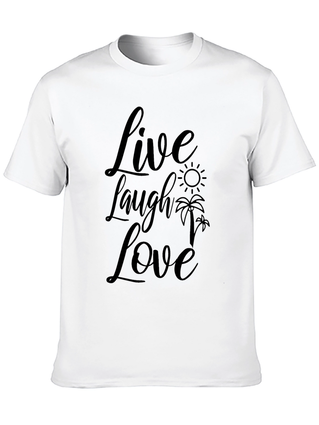 Live Laugh Love Graphic Print Black T-Shirt