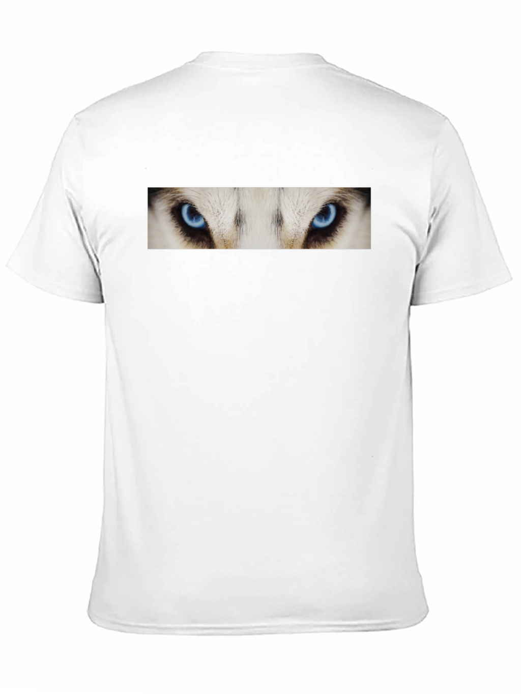 Black T-Shirt with Striking Wolf Eyes Graphic Print