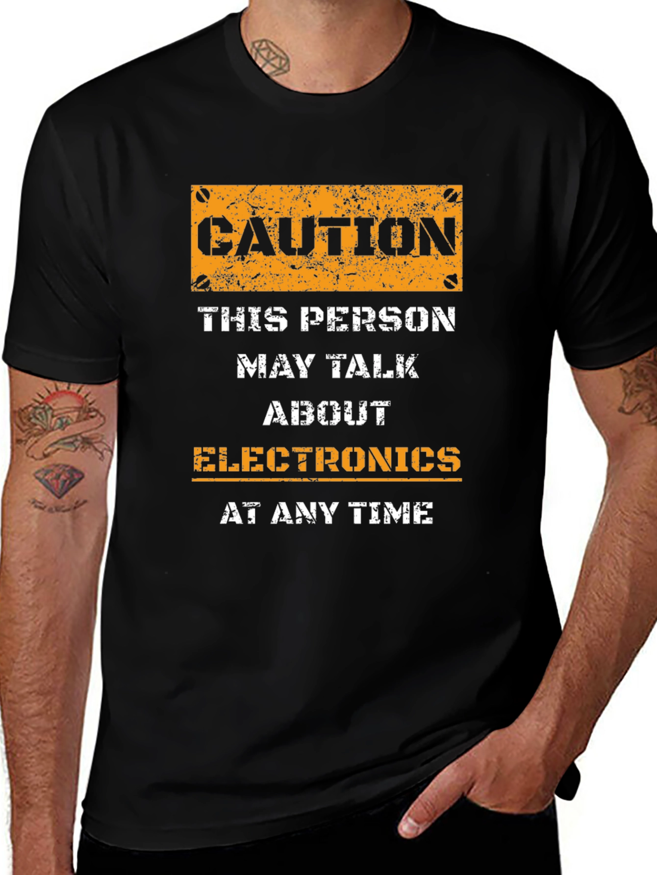 Caution Electronics Talk T-Shirt