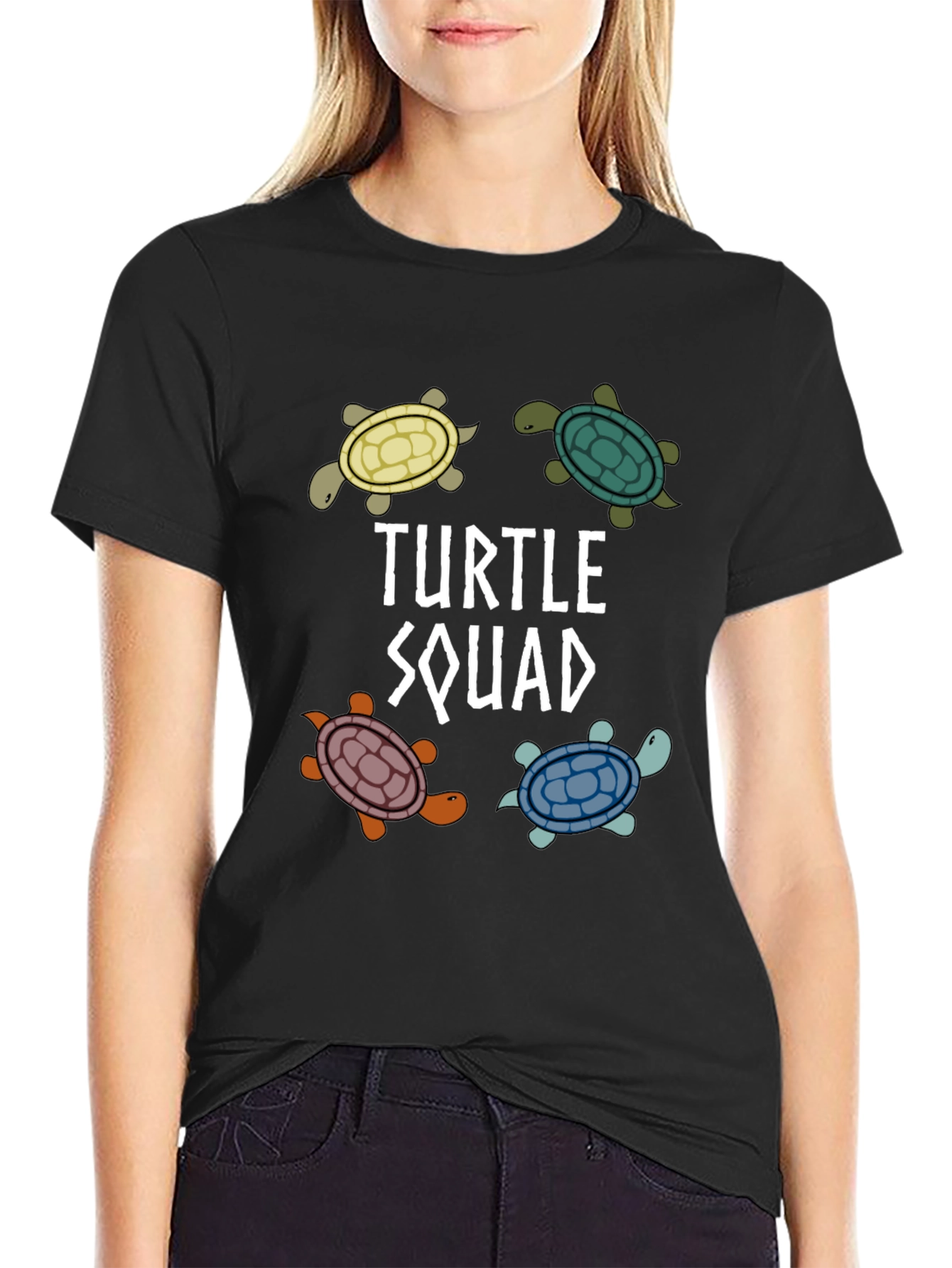 Turtle Squad Black Graphic T-Shirt