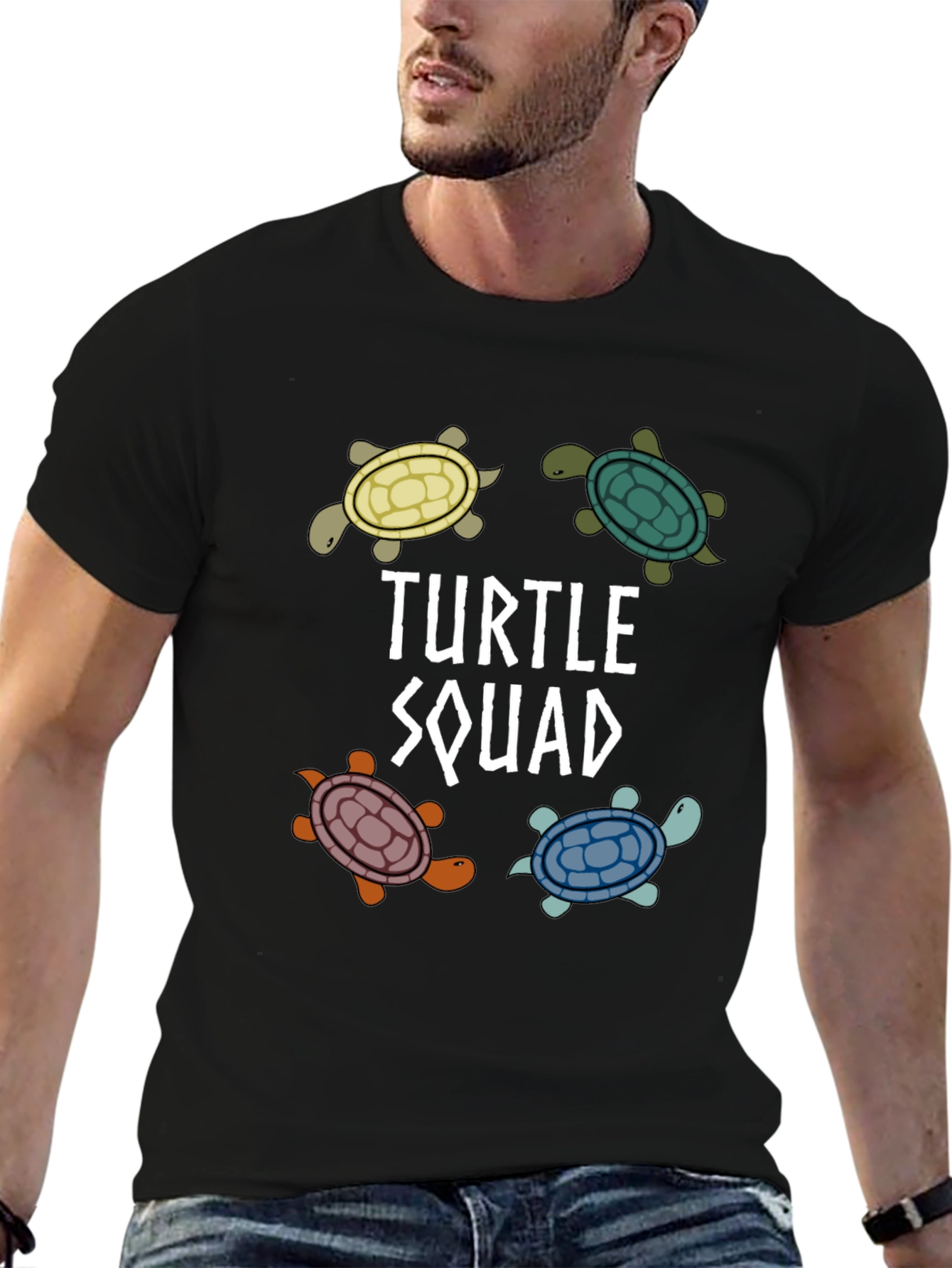 Turtle Squad Black Graphic T-Shirt