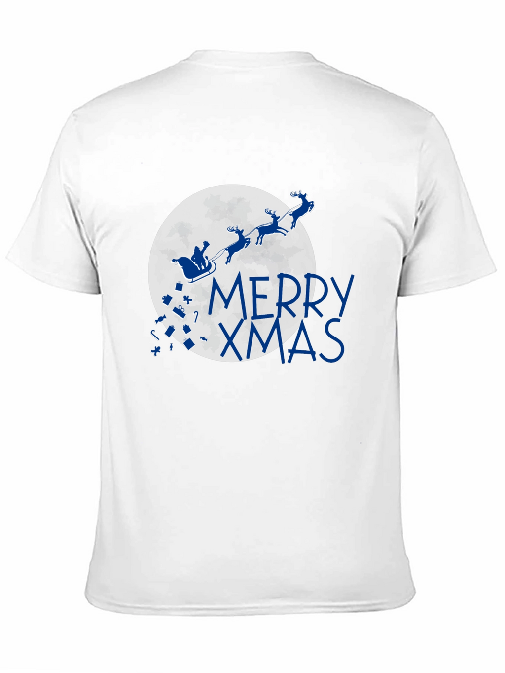 Merry Xmas T-Shirt - Santa Sleigh Christmas Holiday Tee
