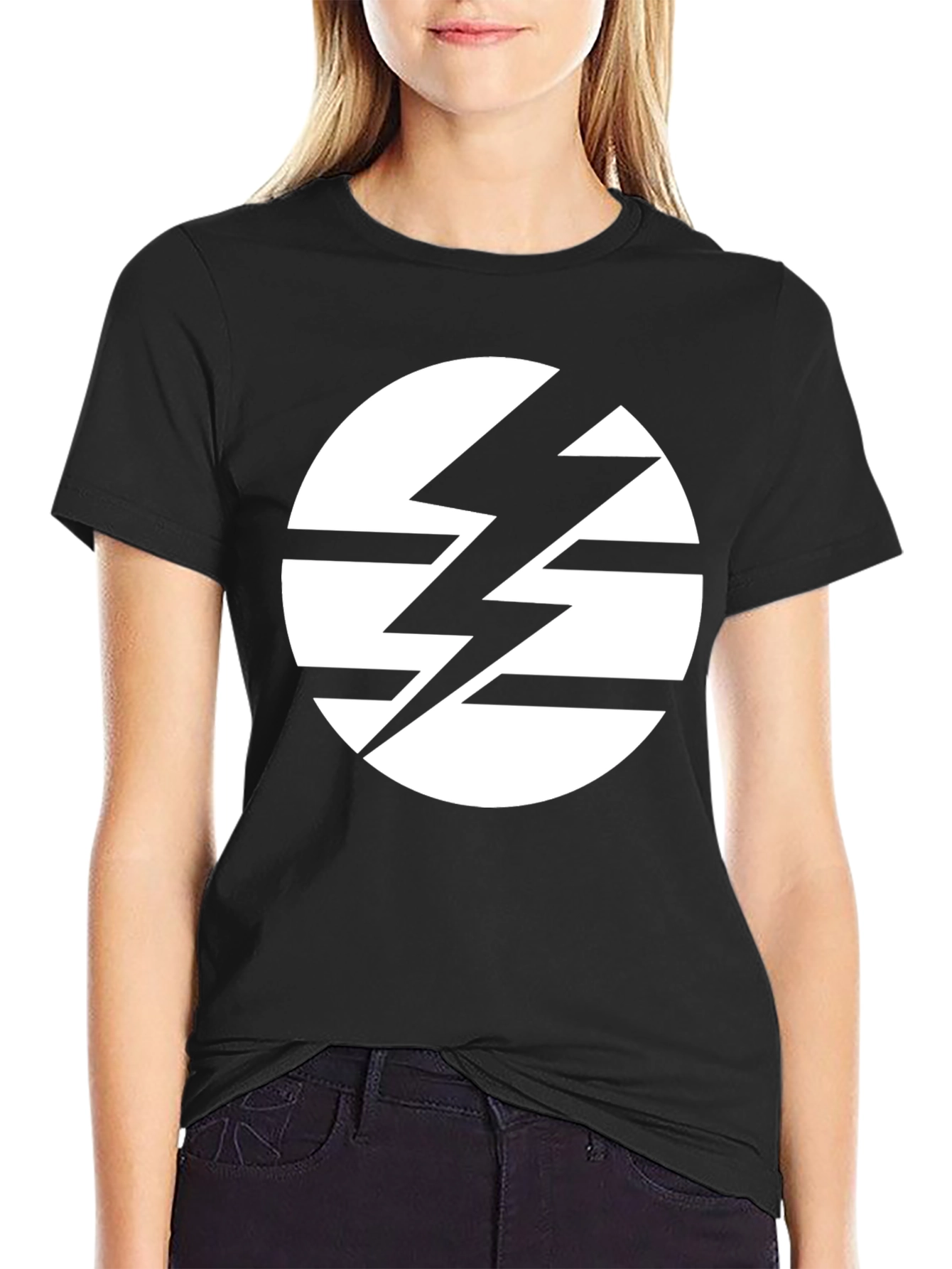 Striking Lightning Bolt Circle Graphic Tee