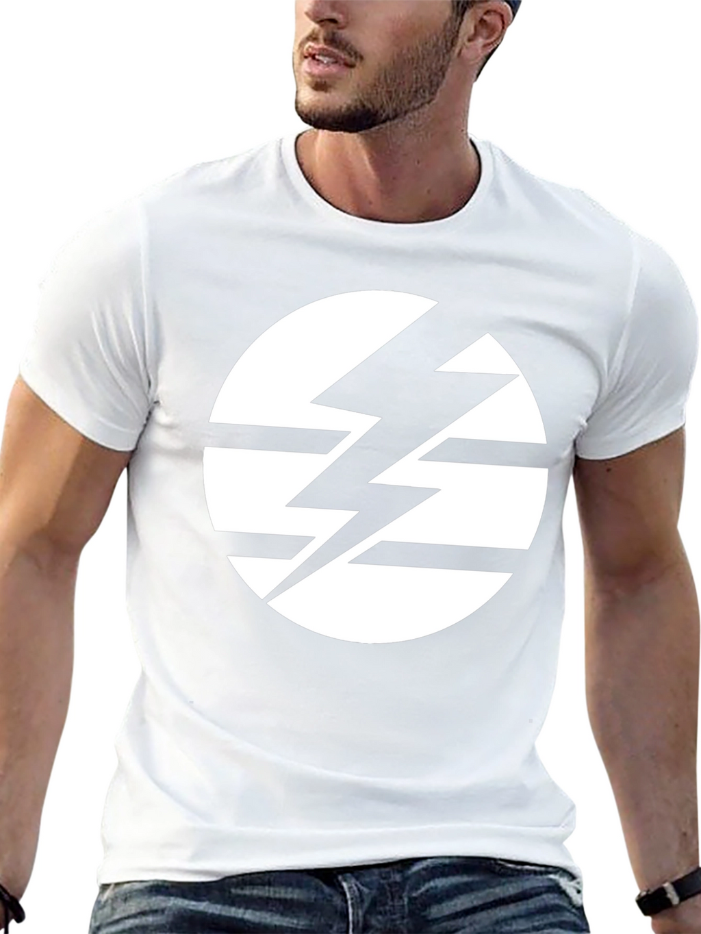 Striking Lightning Bolt Circle Graphic Tee