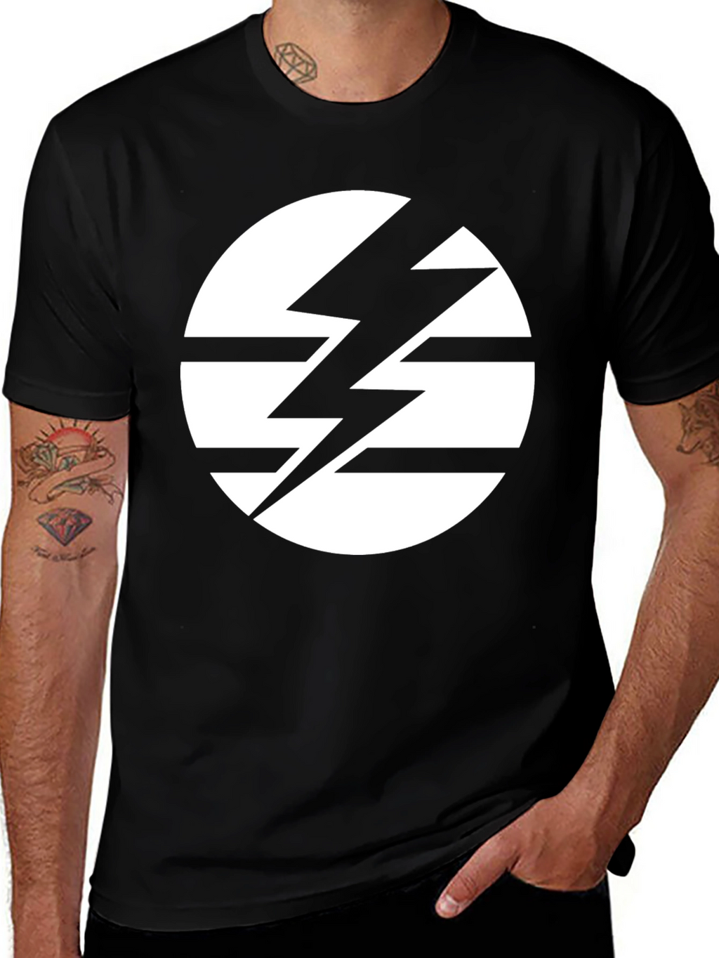 Striking Lightning Bolt Circle Graphic Tee