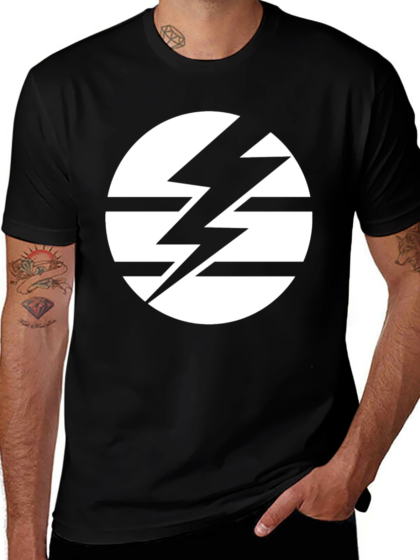 Striking Lightning Bolt Circle Graphic Tee