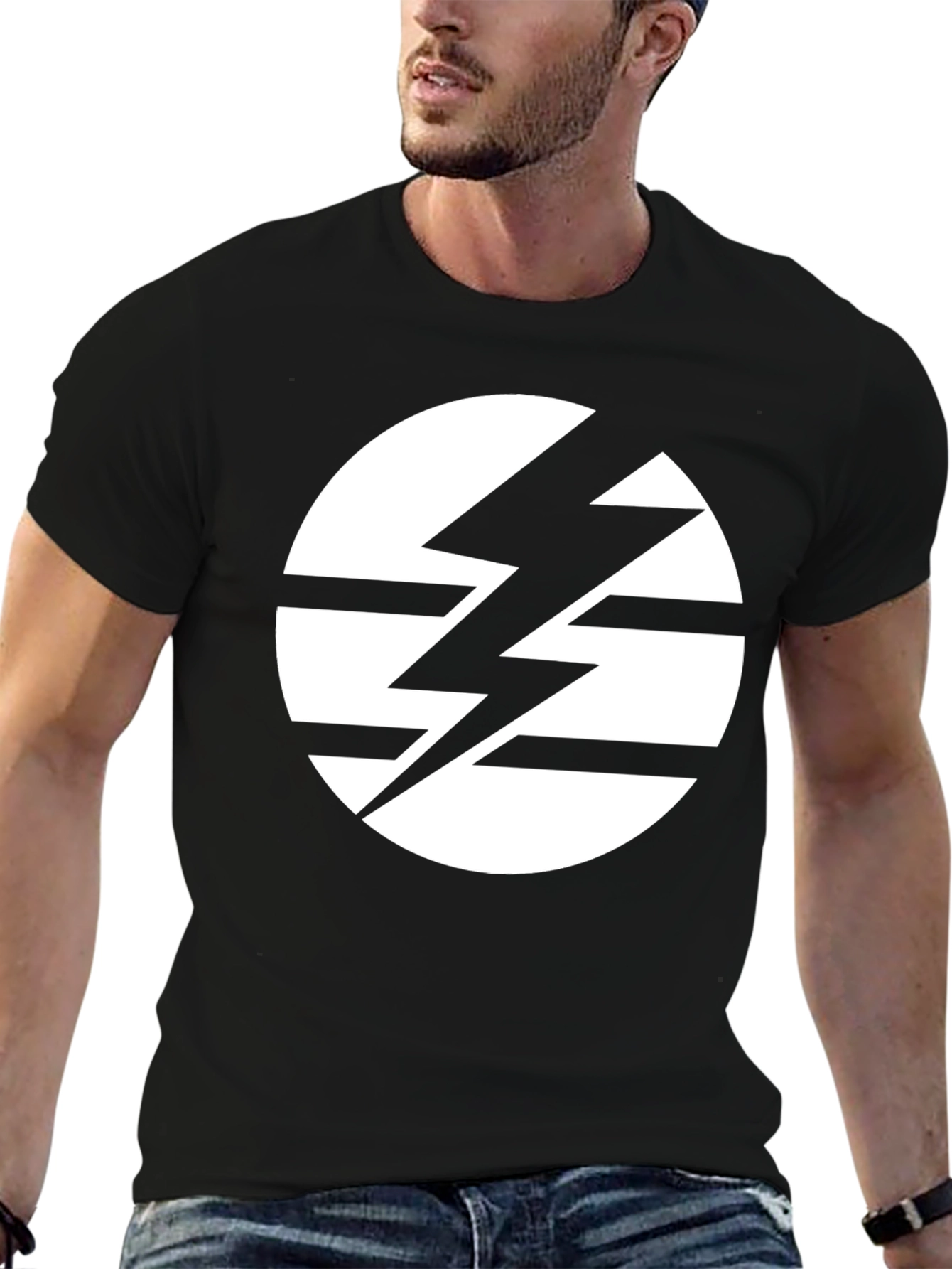 Striking Lightning Bolt Circle Graphic Tee