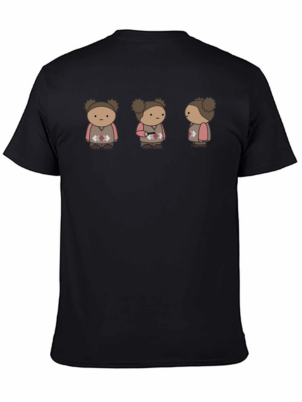 Quirky Character Graphic Print Black T-Shirt