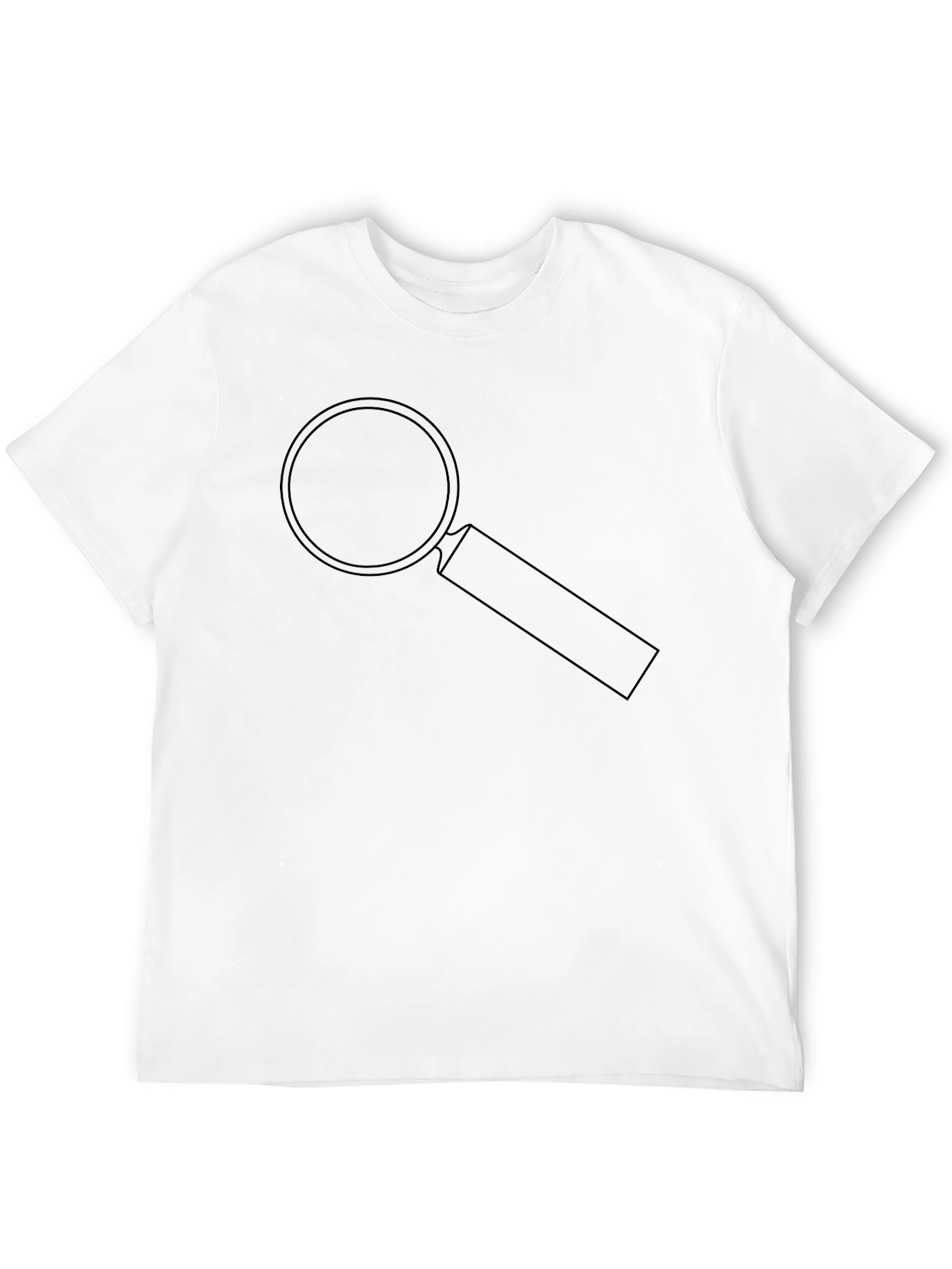 Black T-Shirt with Magnifying Glass Graphic