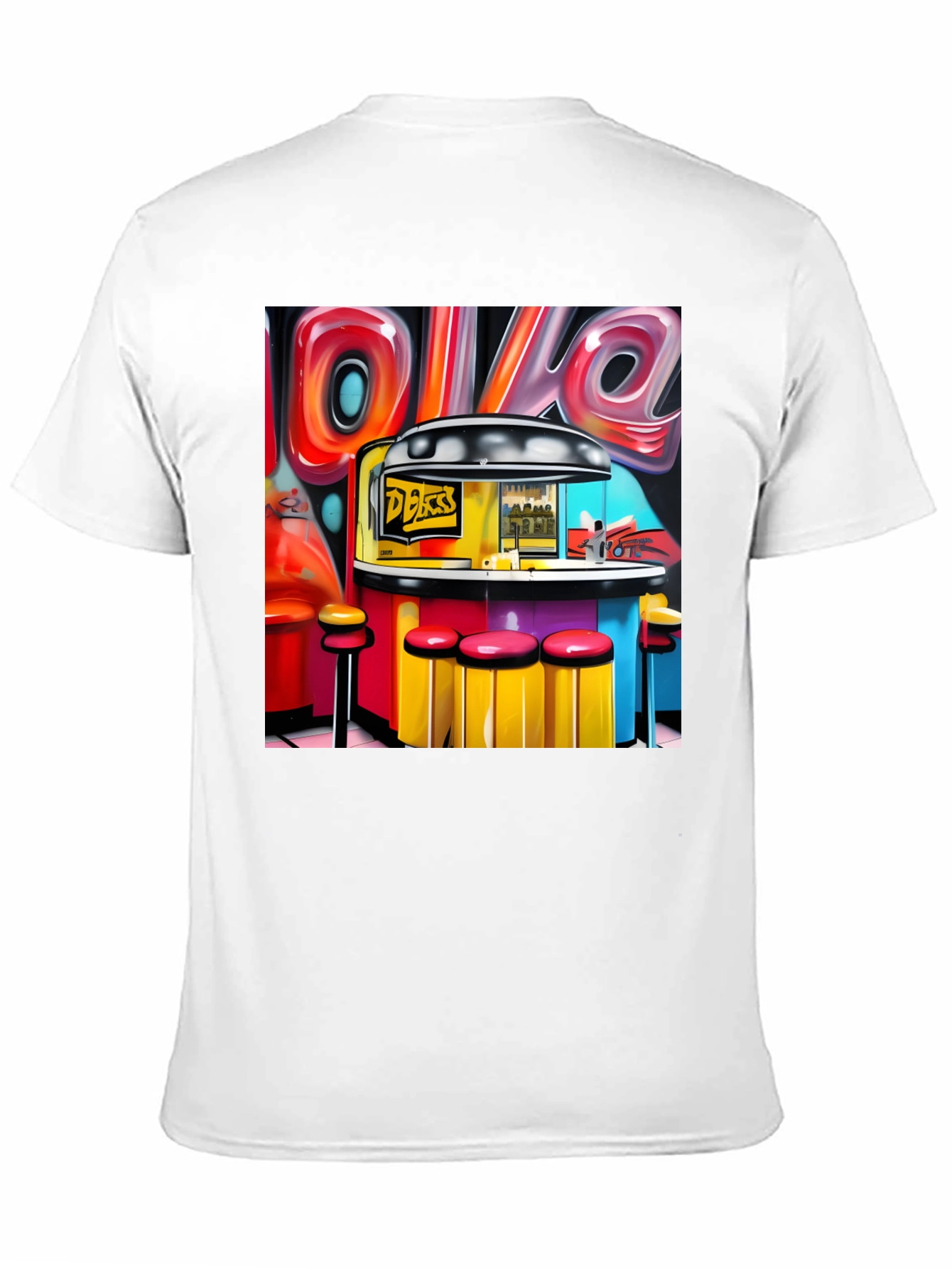 Diner Graffiti T-Shirt - Retro Style