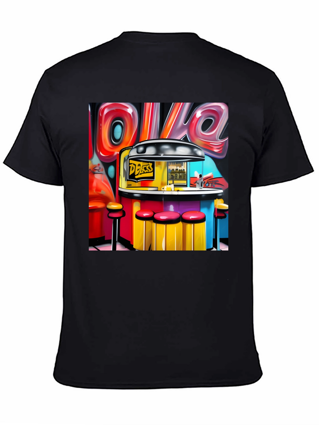 Diner Graffiti T-Shirt - Retro Style