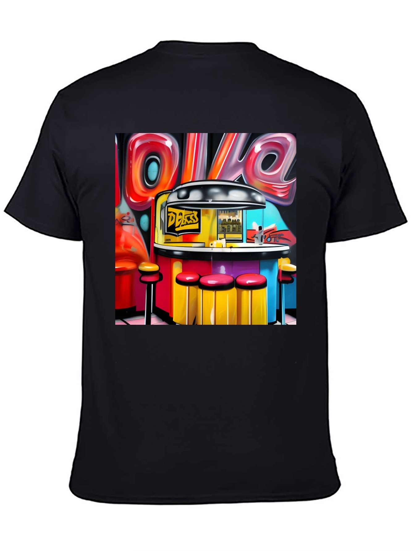 Diner Graffiti T-Shirt - Retro Style