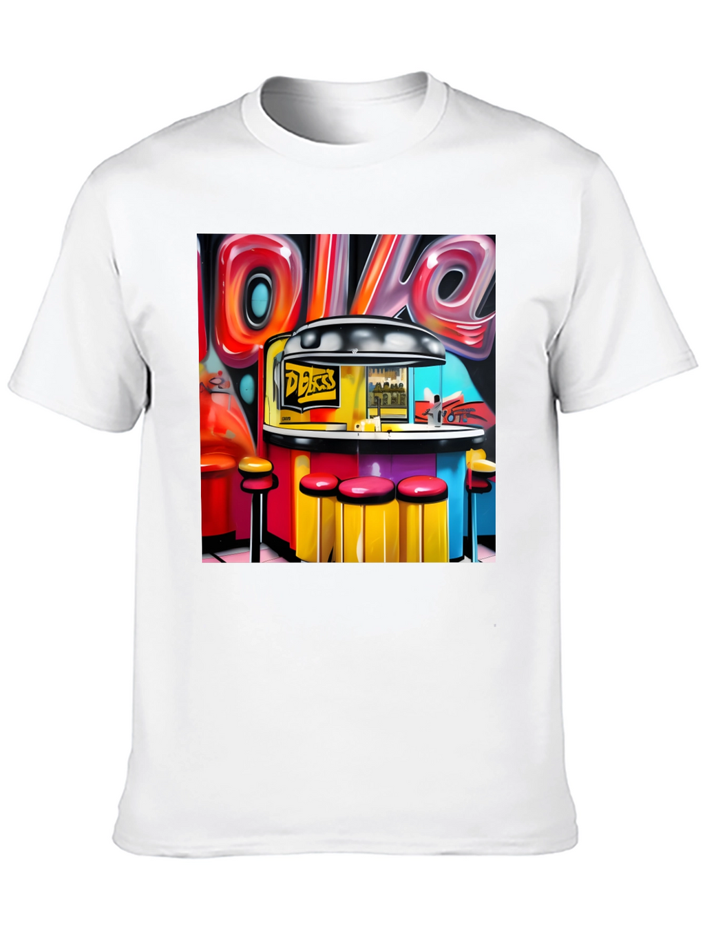 Diner Graffiti T-Shirt - Retro Style