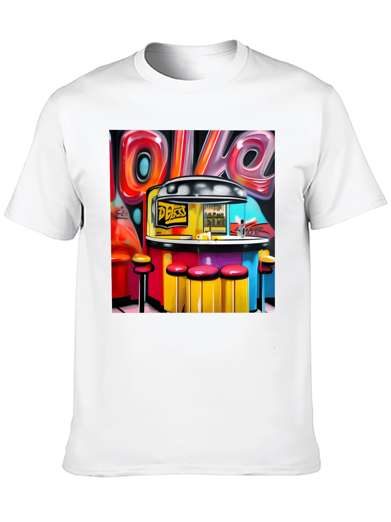Diner Graffiti T-Shirt - Retro Style