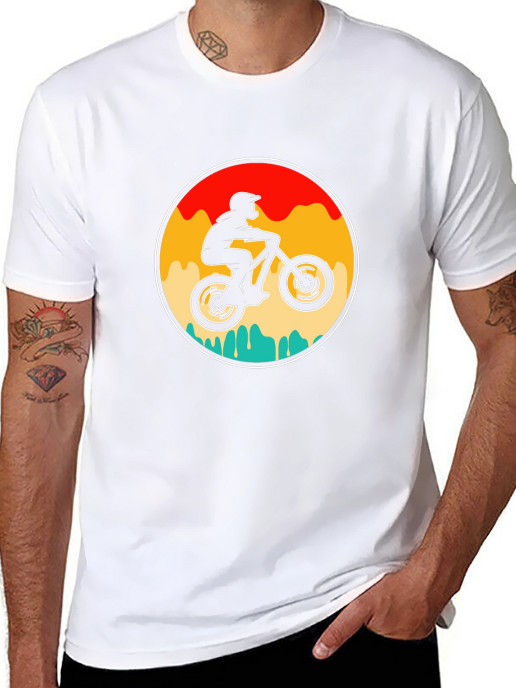 Mountain Biker Graphic Tee - Retro Style