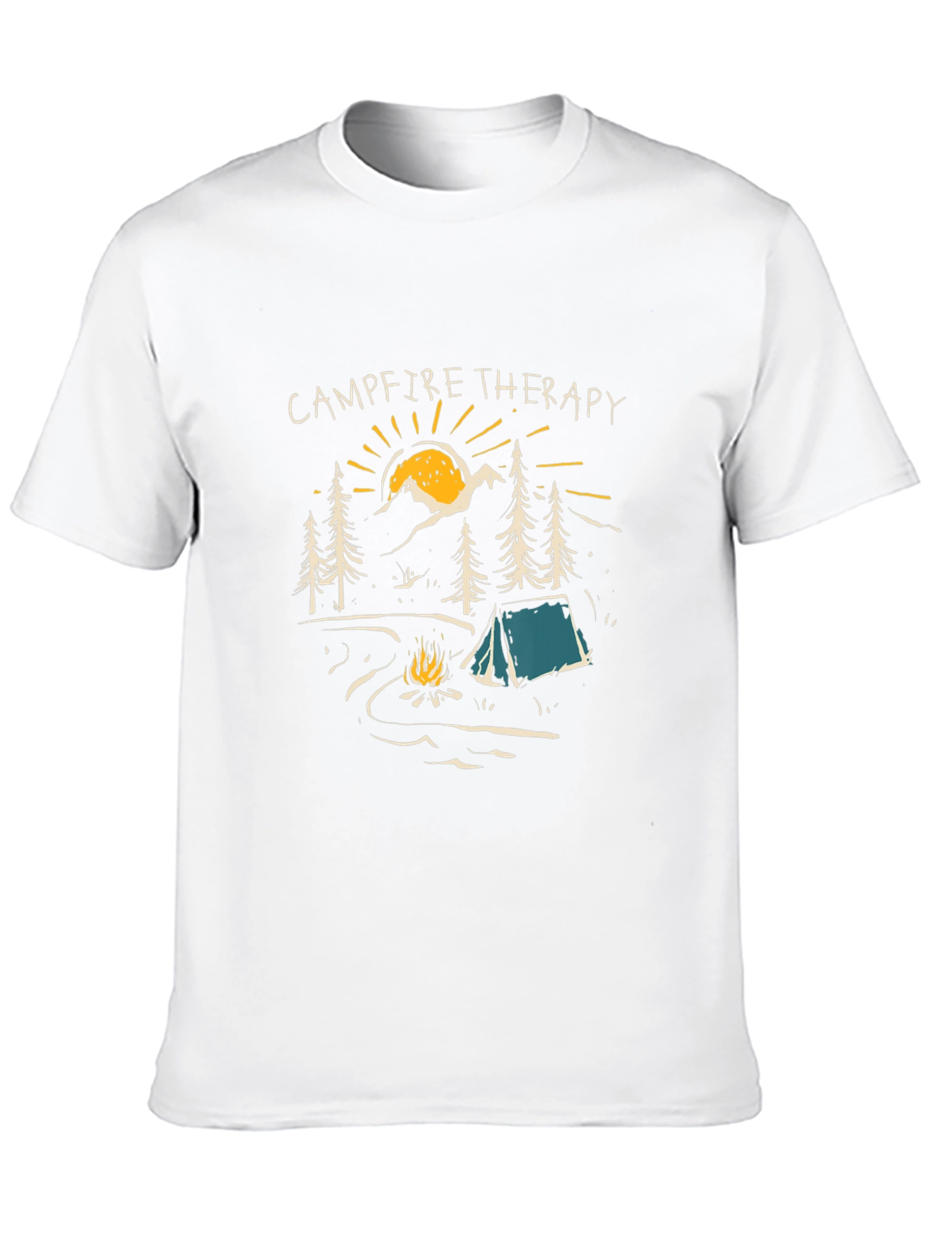 Campfire Therapy Graphic Tee - Adventure & Nature Lover Shirt