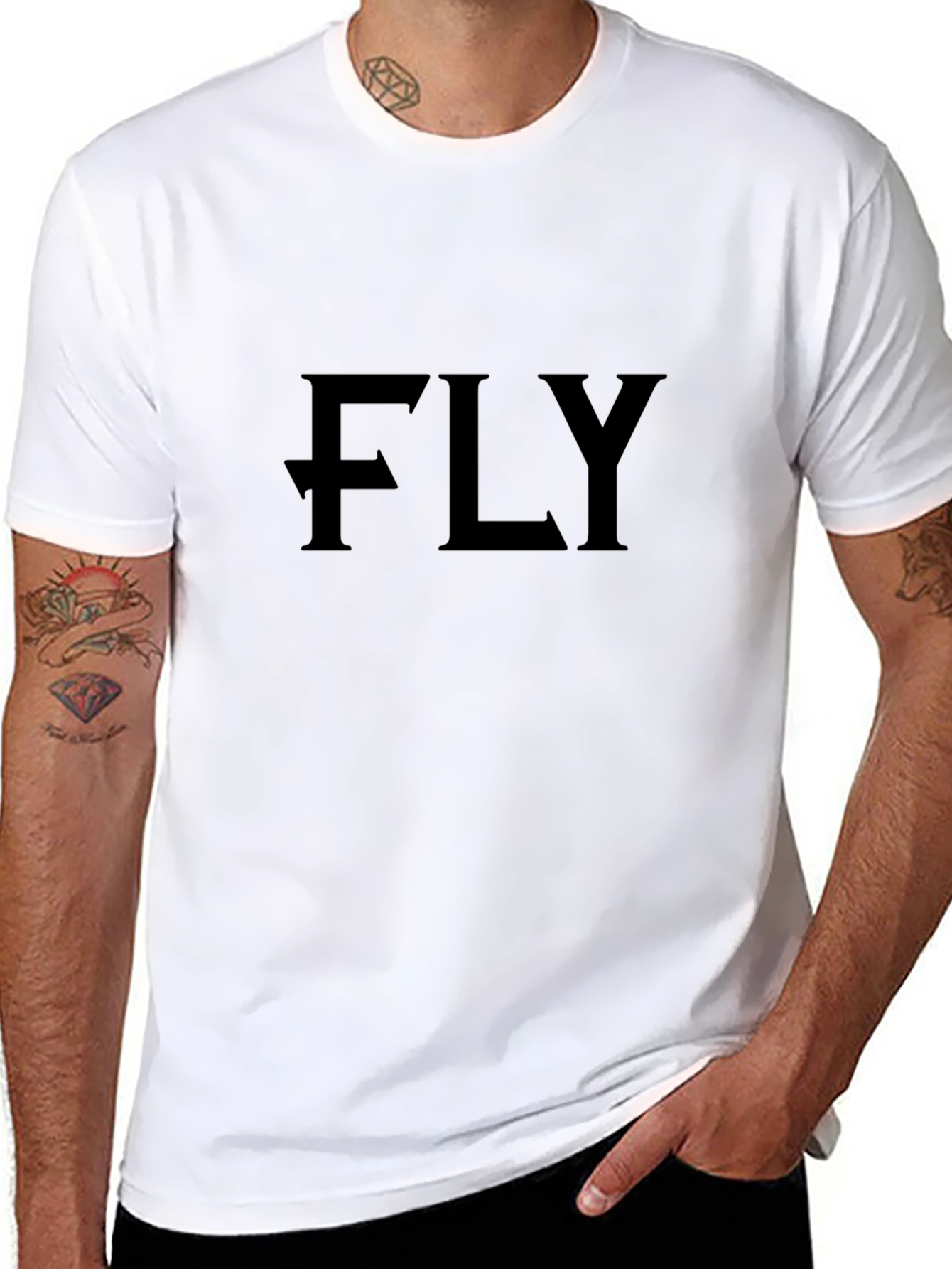 FLY Graphic Print Black T-Shirt